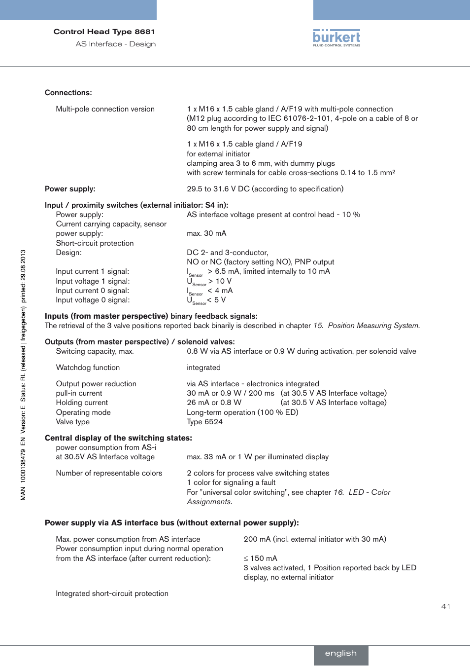 Burkert Type 8681 User Manual | Page 41 / 90
