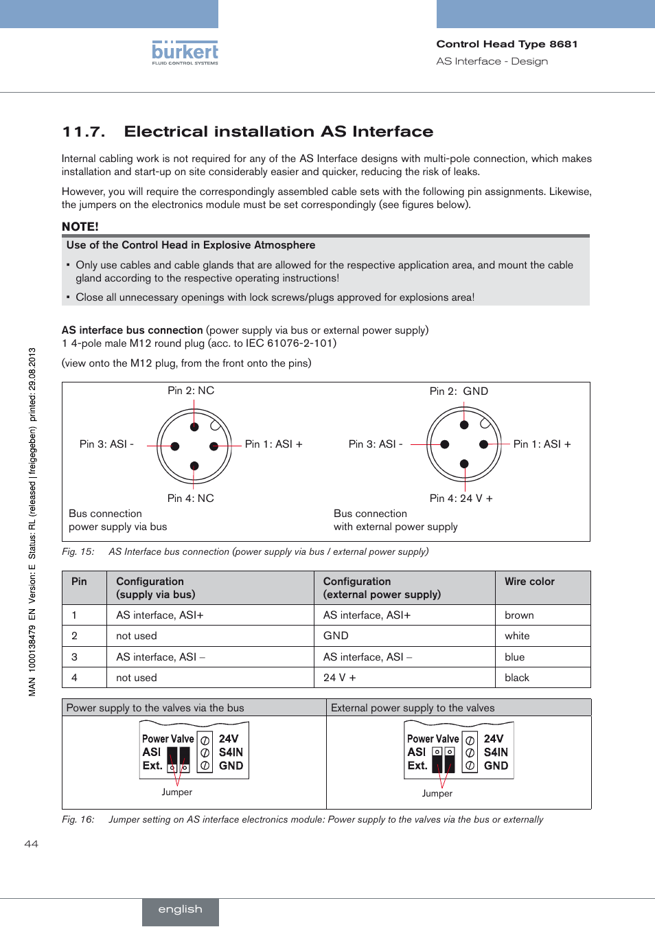 Electrical installation as interface | Burkert Type 8681 User Manual | Page 44 / 90