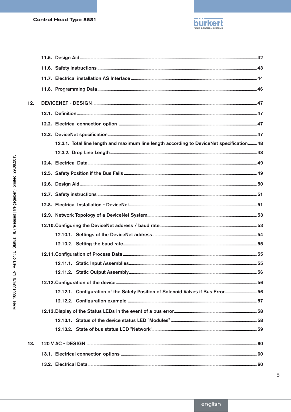 Burkert Type 8681 User Manual | Page 5 / 90