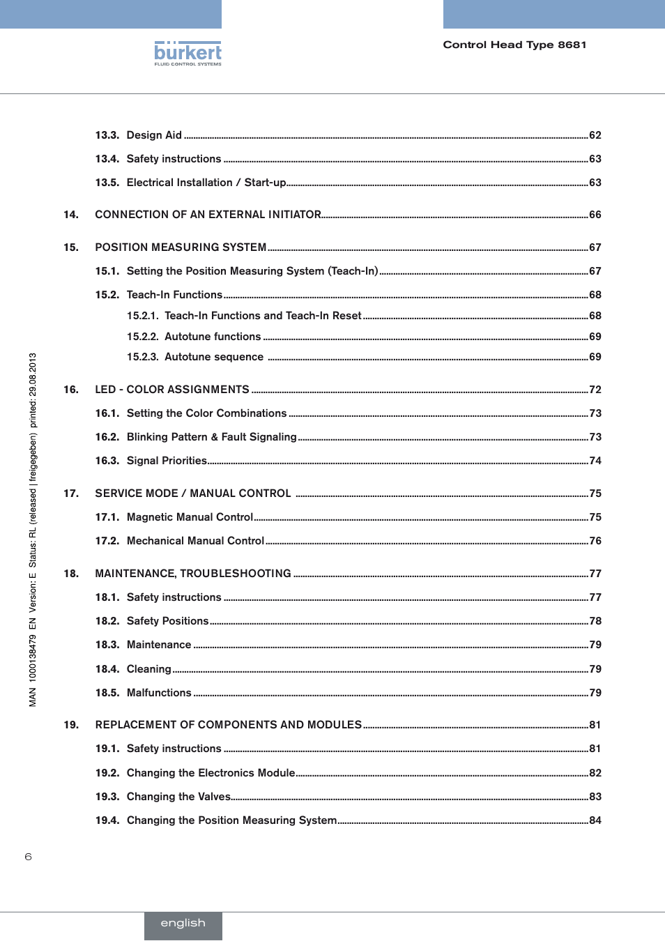 Burkert Type 8681 User Manual | Page 6 / 90