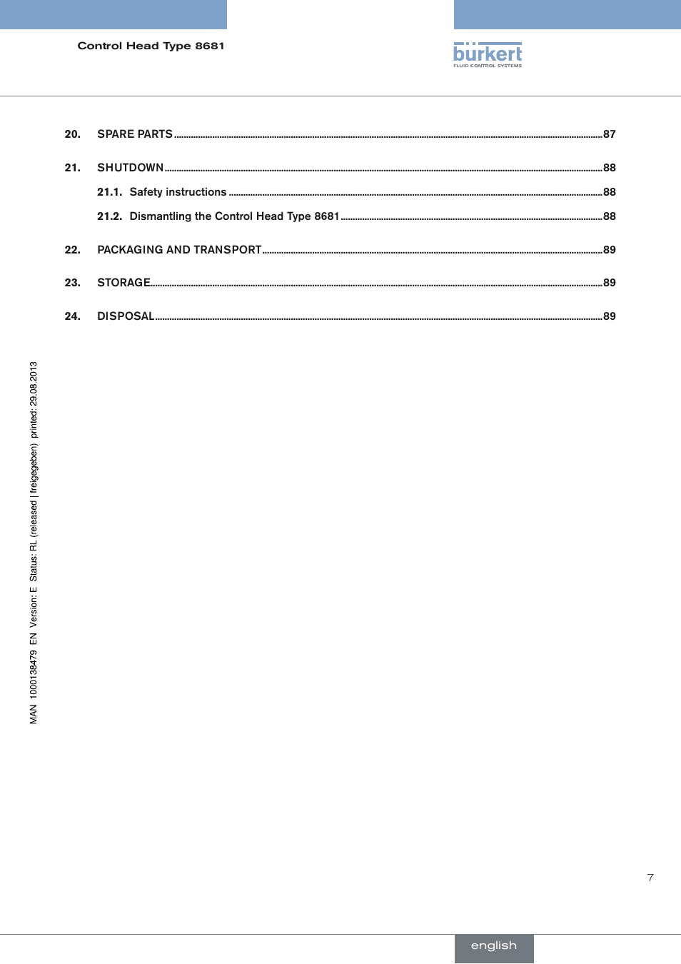 Burkert Type 8681 User Manual | Page 7 / 90