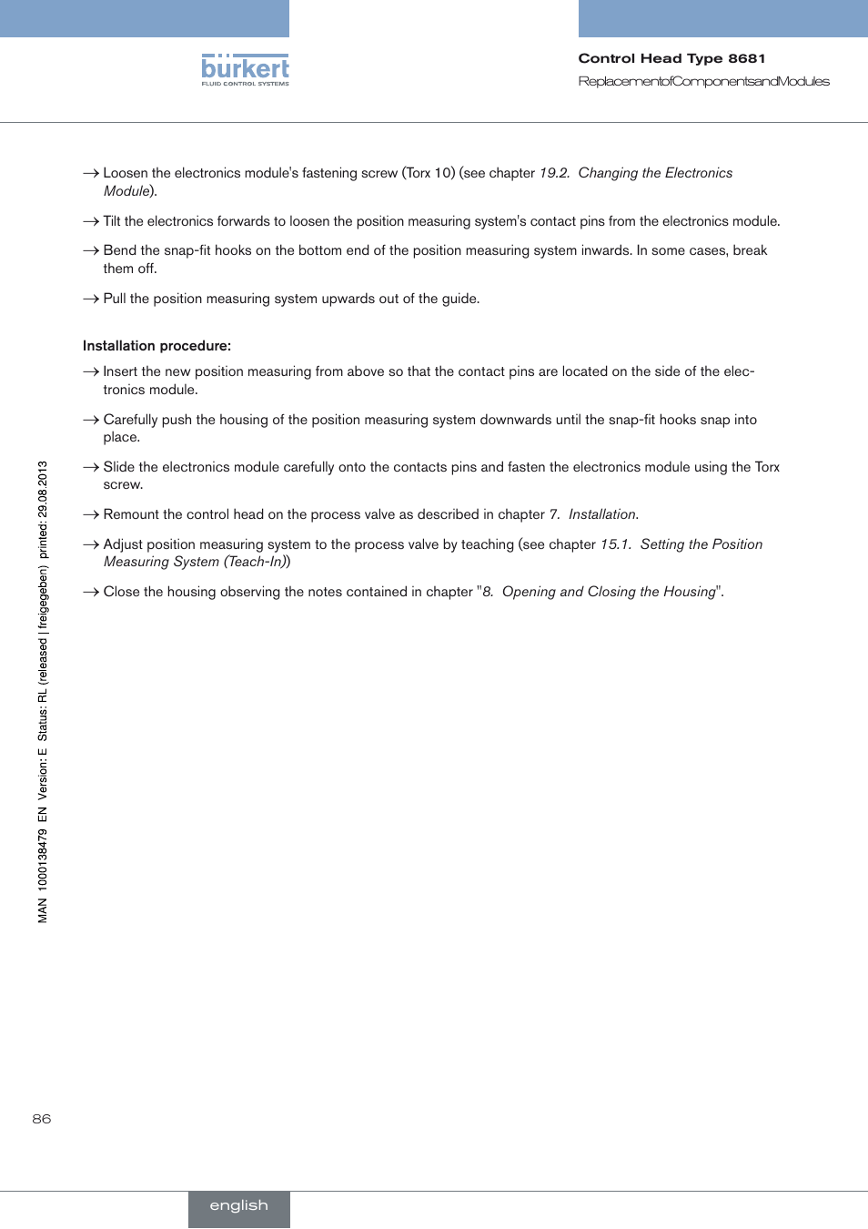 Burkert Type 8681 User Manual | Page 86 / 90