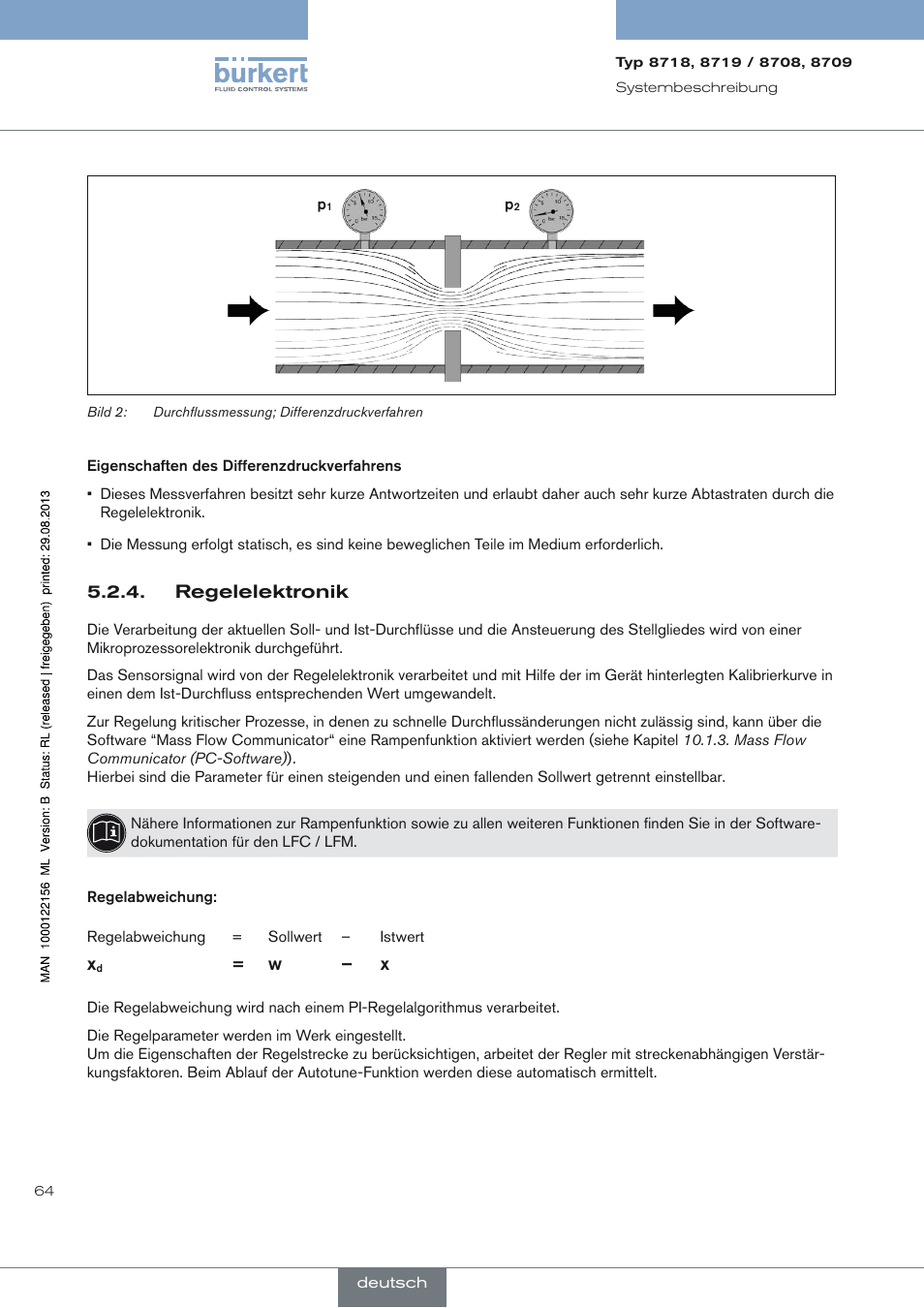 Regelelektronik | Burkert Type 8709 User Manual | Page 64 / 154