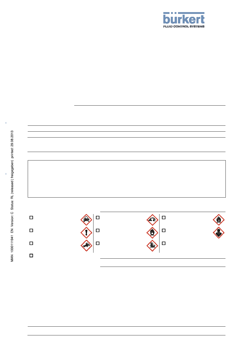 Burkert Type 8709 User Manual | 1 page