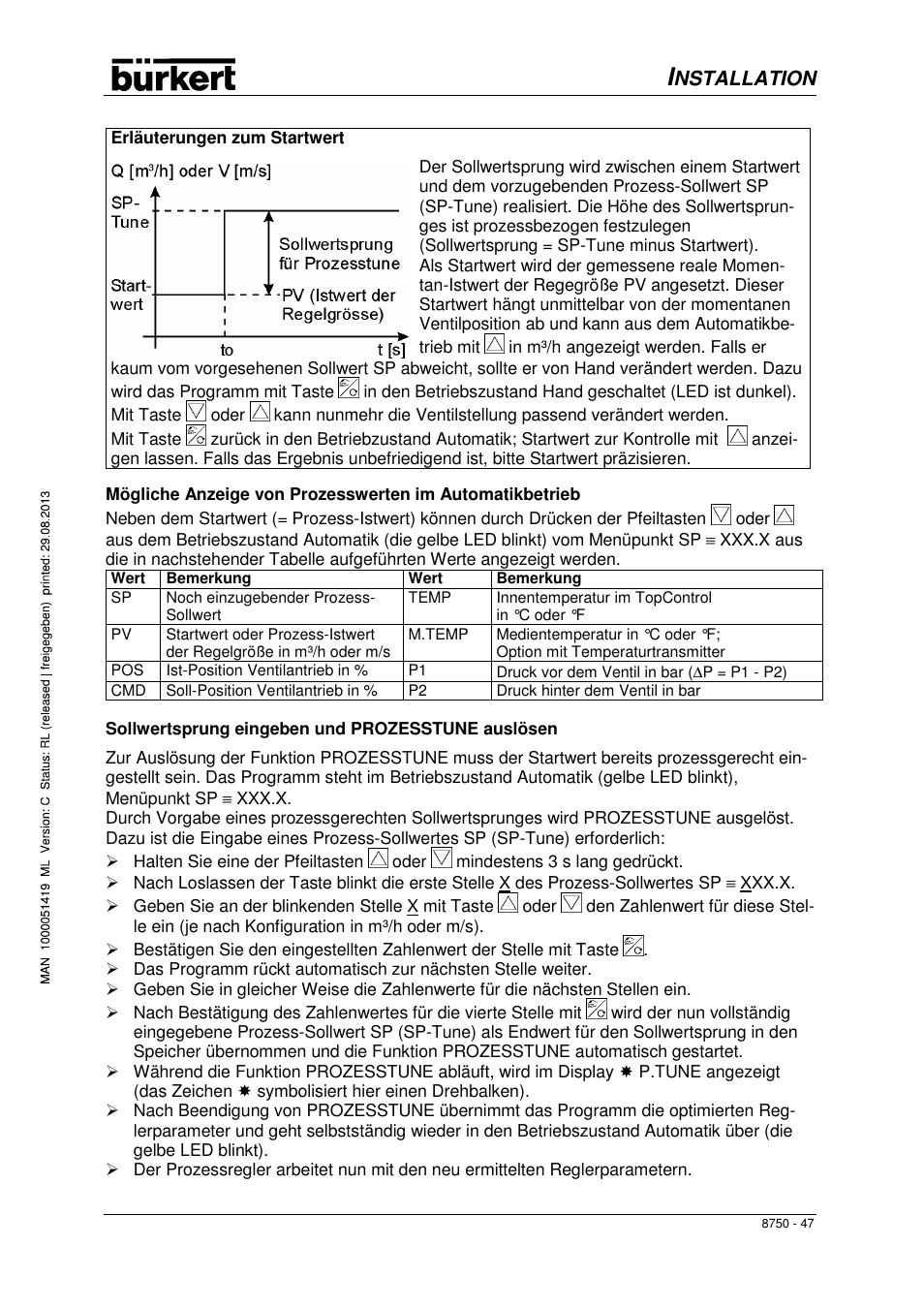 Nstallation | Burkert Type 8750 User Manual | Page 49 / 82