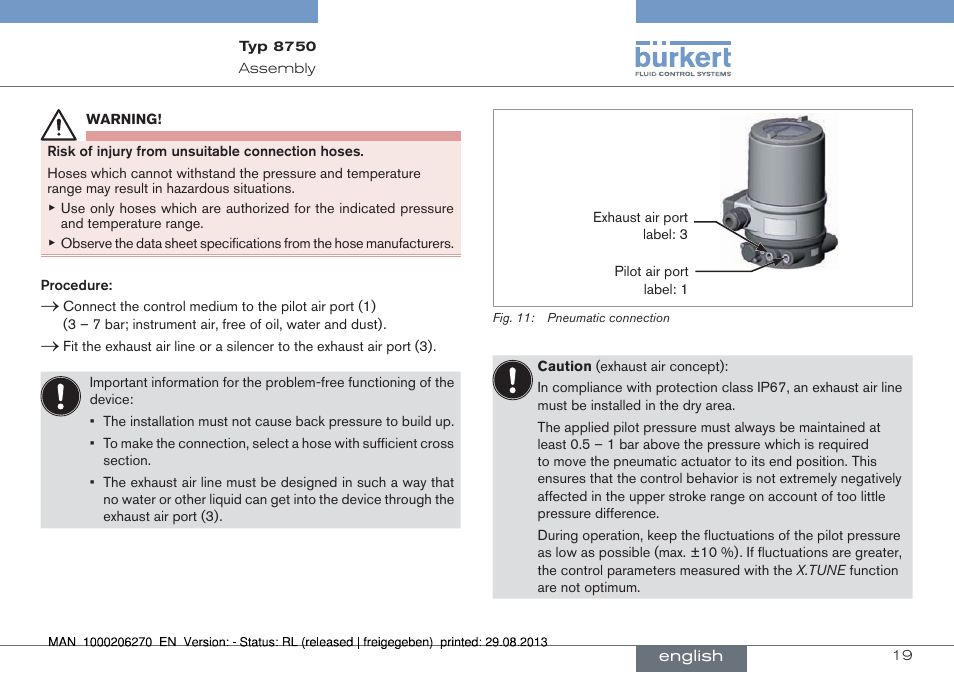Burkert Type 8750 User Manual | Page 19 / 64