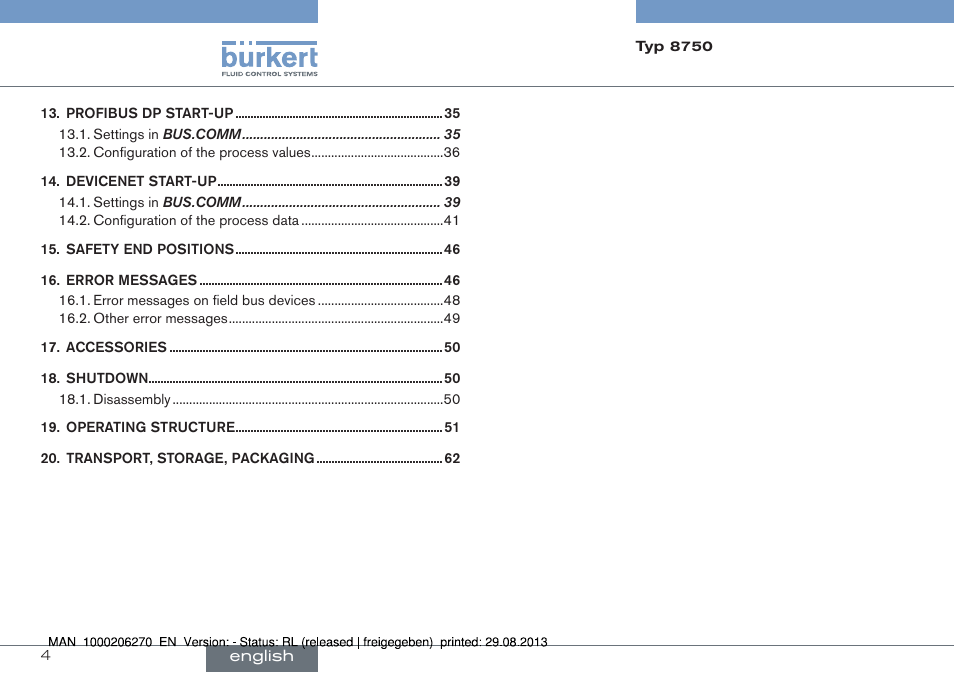 Burkert Type 8750 User Manual | Page 4 / 64