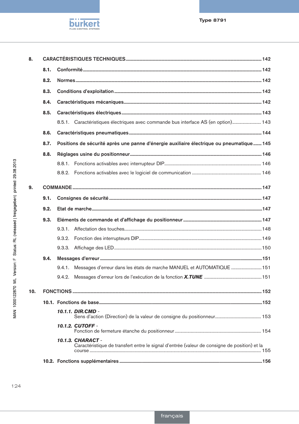 Burkert Type 8791 User Manual | Page 124 / 184
