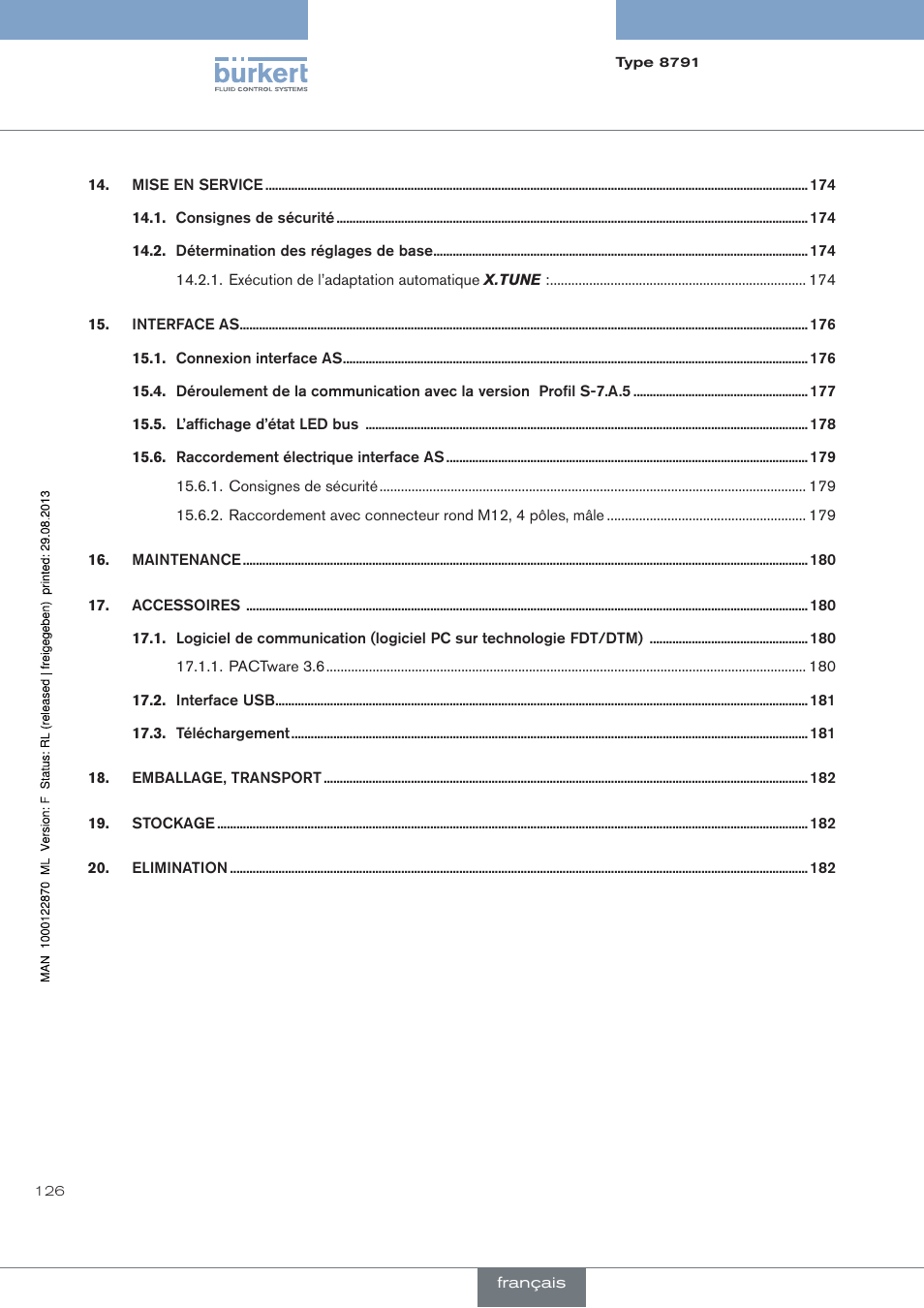 Burkert Type 8791 User Manual | Page 126 / 184