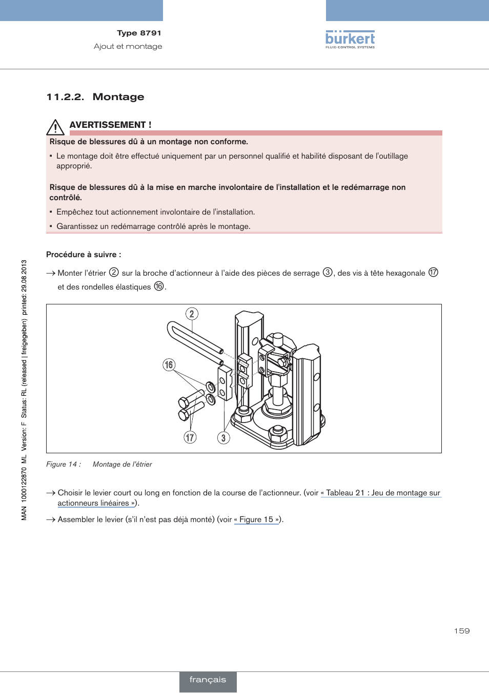 Montage | Burkert Type 8791 User Manual | Page 159 / 184