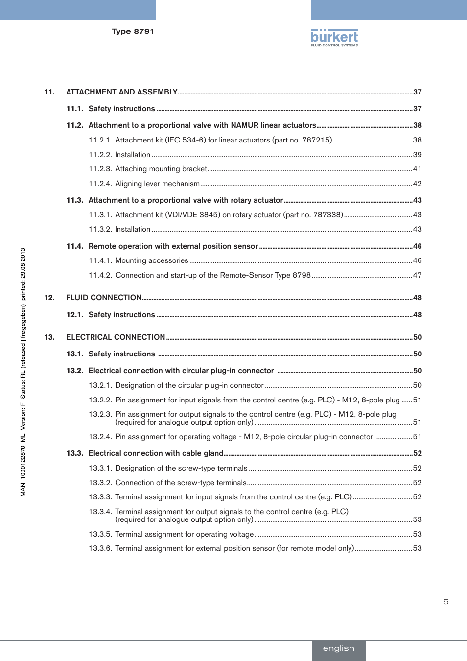 Burkert Type 8791 User Manual | Page 5 / 184