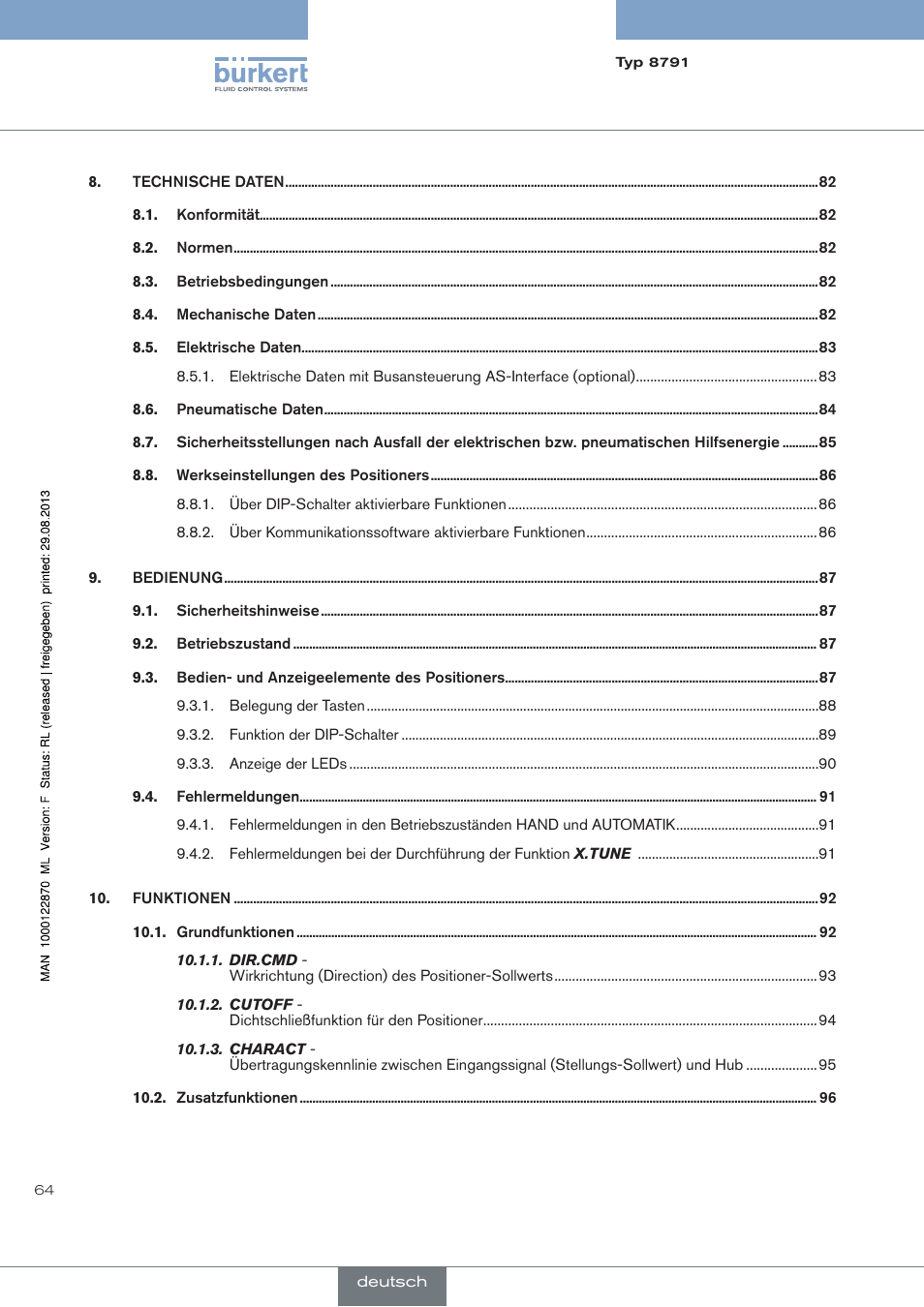 Burkert Type 8791 User Manual | Page 64 / 184