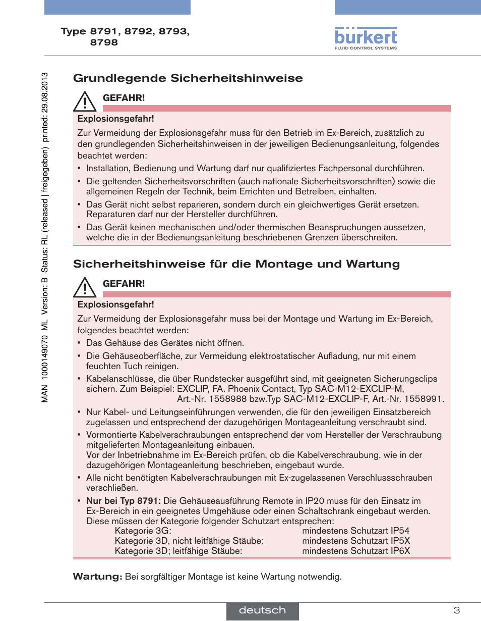 Burkert Type 8798 User Manual | Page 3 / 4