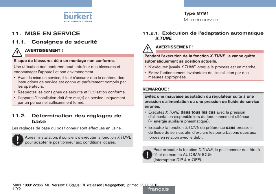 Burkert Type 8791 User Manual | Page 102 / 106