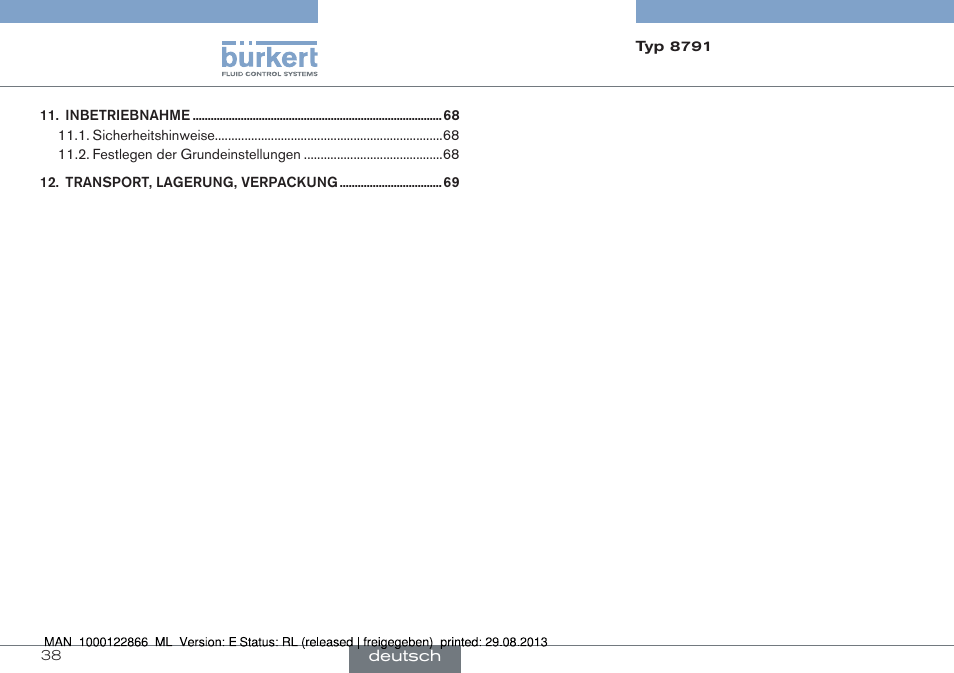 Burkert Type 8791 User Manual | Page 38 / 106