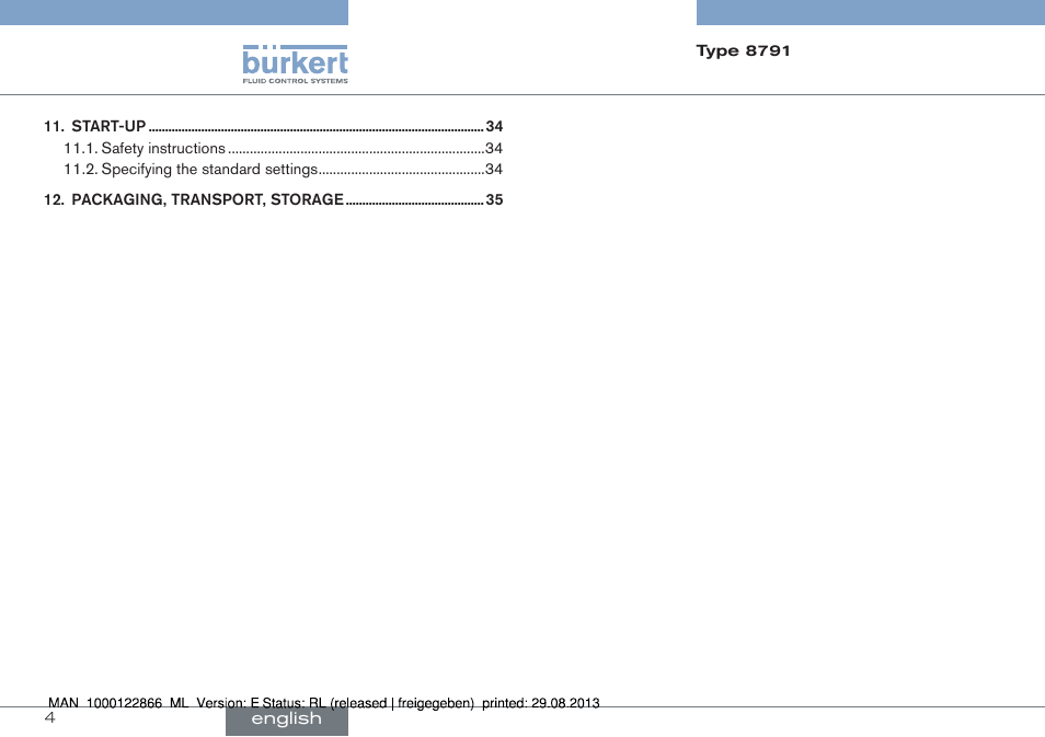 Burkert Type 8791 User Manual | Page 4 / 106