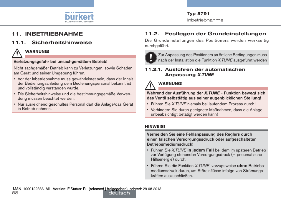 Burkert Type 8791 User Manual | Page 68 / 106