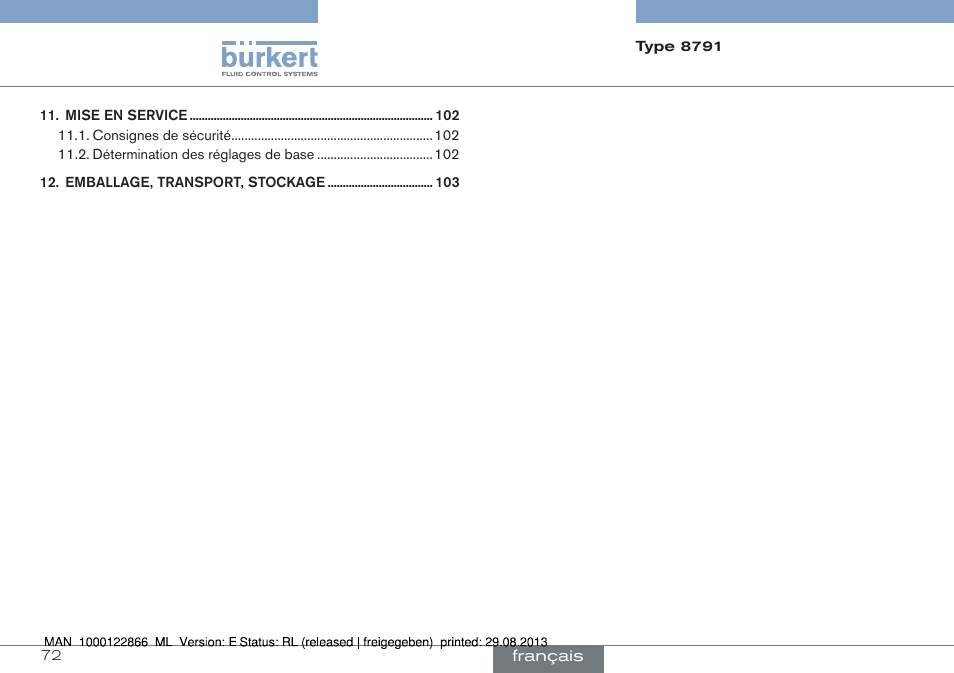 Burkert Type 8791 User Manual | Page 72 / 106