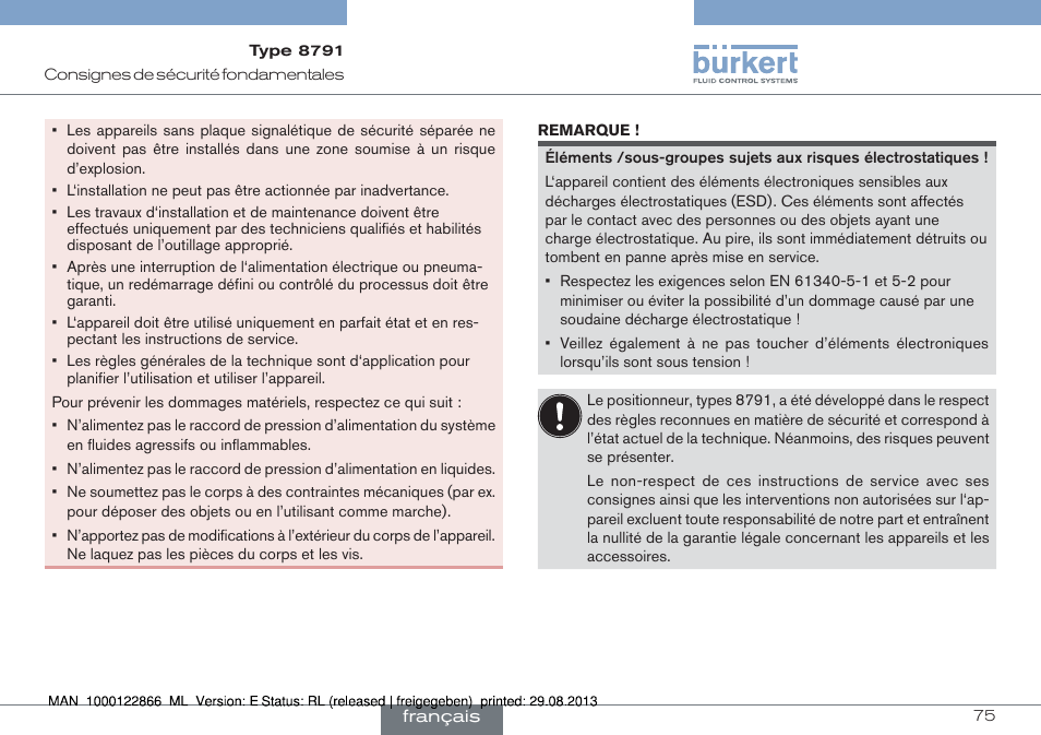 Burkert Type 8791 User Manual | Page 75 / 106
