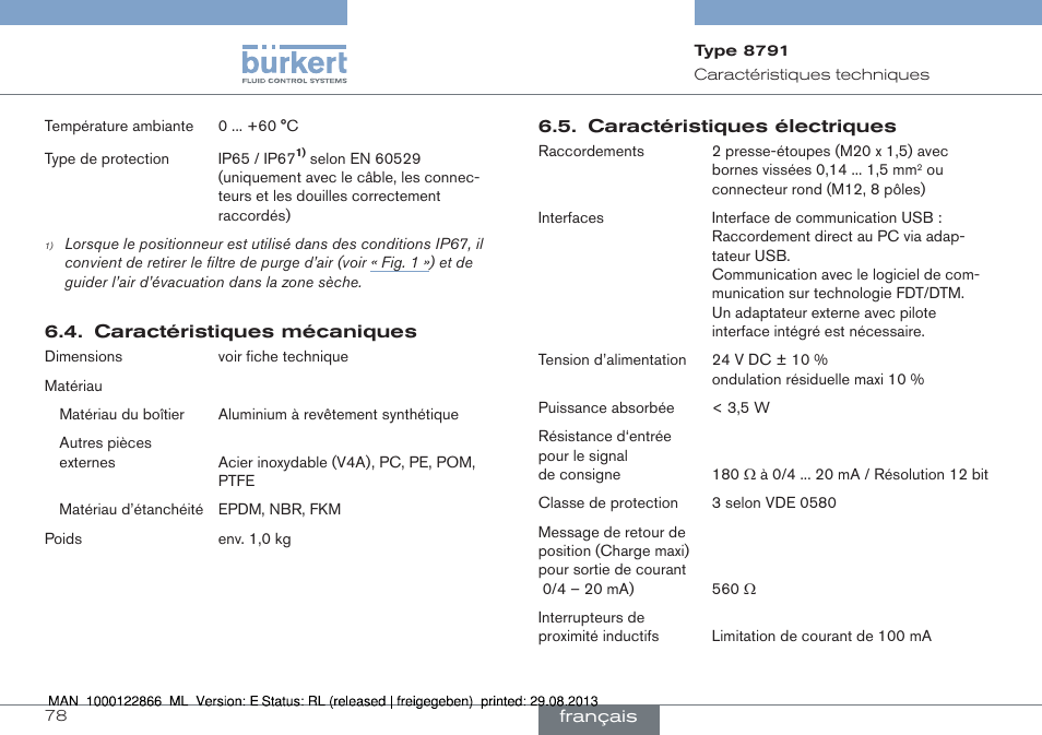 Burkert Type 8791 User Manual | Page 78 / 106