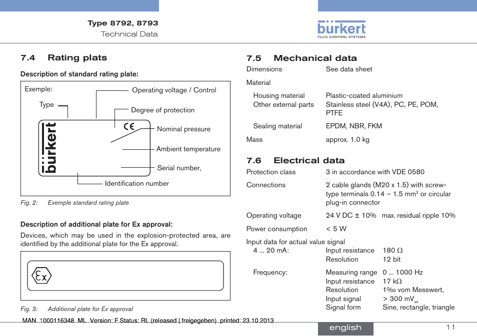 Burkert Type 8793 User Manual | Page 11 / 136