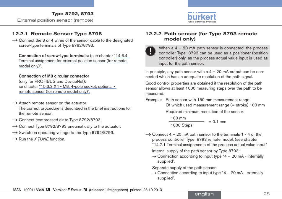 Burkert Type 8793 User Manual | Page 25 / 136