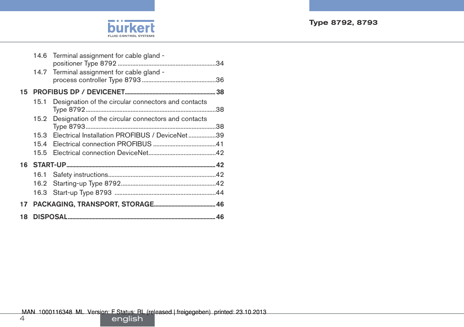 Burkert Type 8793 User Manual | Page 4 / 136