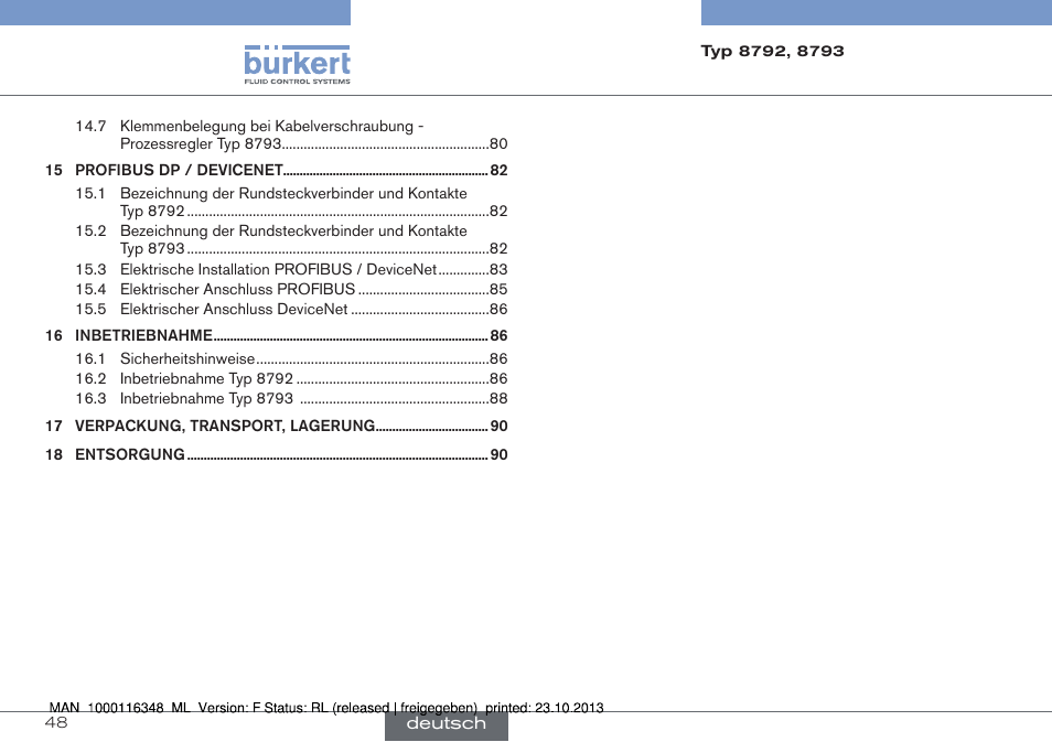 Burkert Type 8793 User Manual | Page 48 / 136