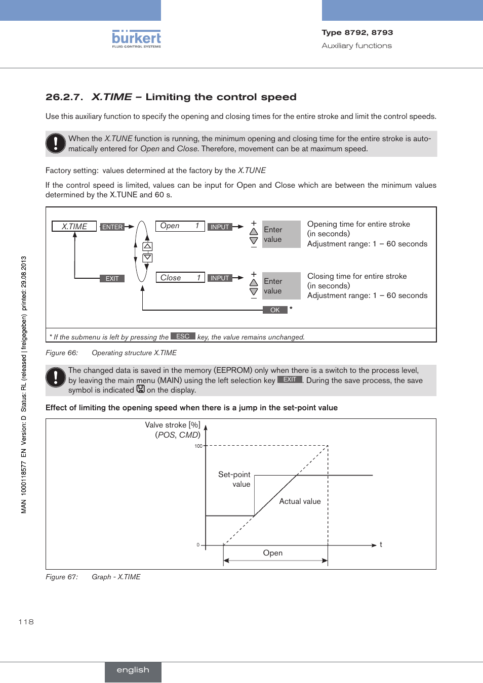 X.time – limiting the control speed | Burkert Type 8793 User Manual | Page 118 / 252