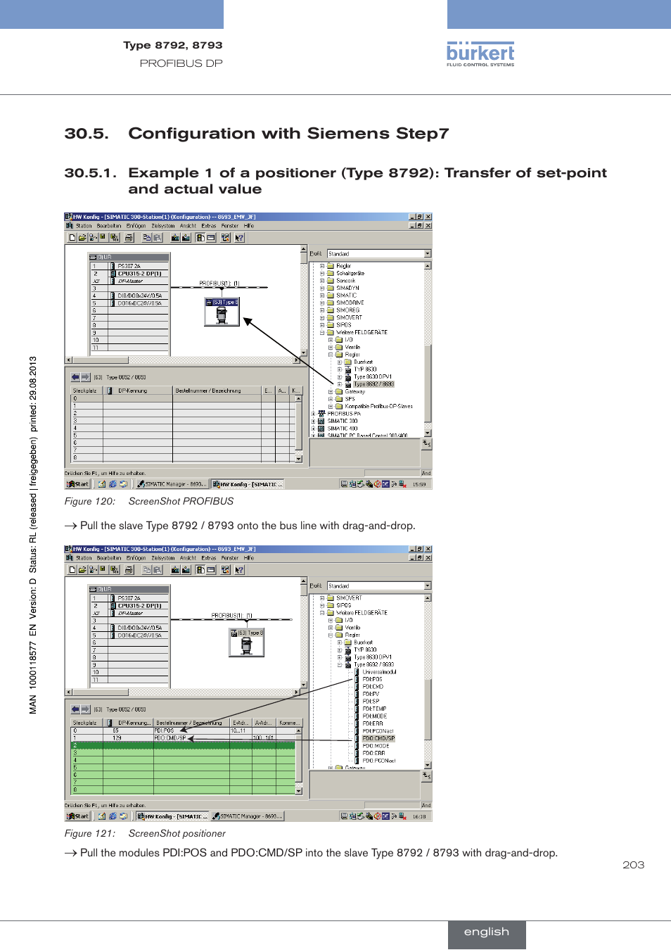 Configuration with siemens step7, . configuration.with.siemens.step7 | Burkert Type 8793 User Manual | Page 203 / 252