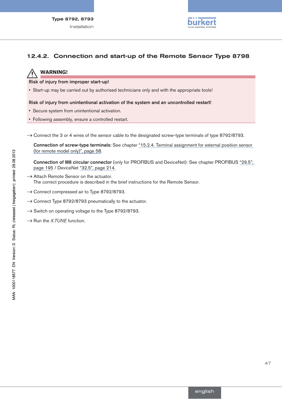 Burkert Type 8793 User Manual | Page 47 / 252