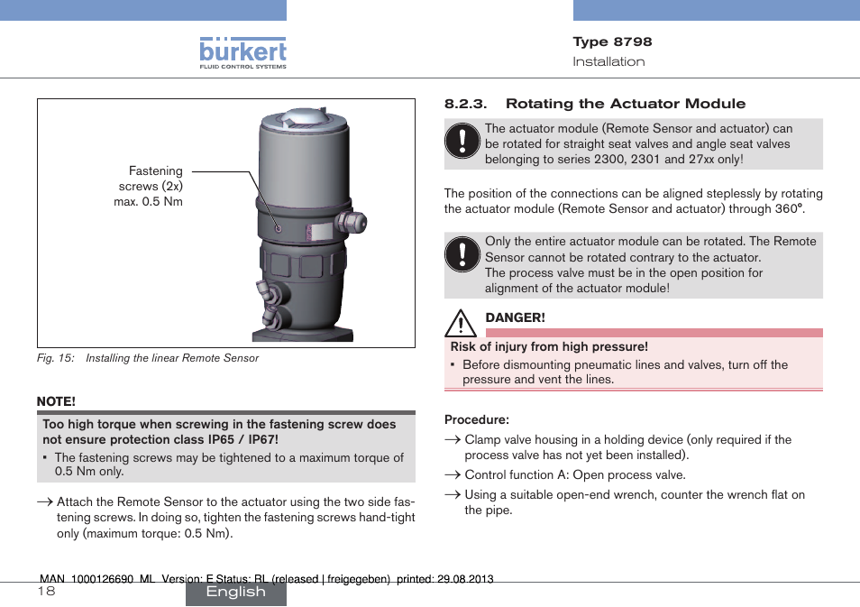 Burkert Type 8798 User Manual | Page 18 / 106