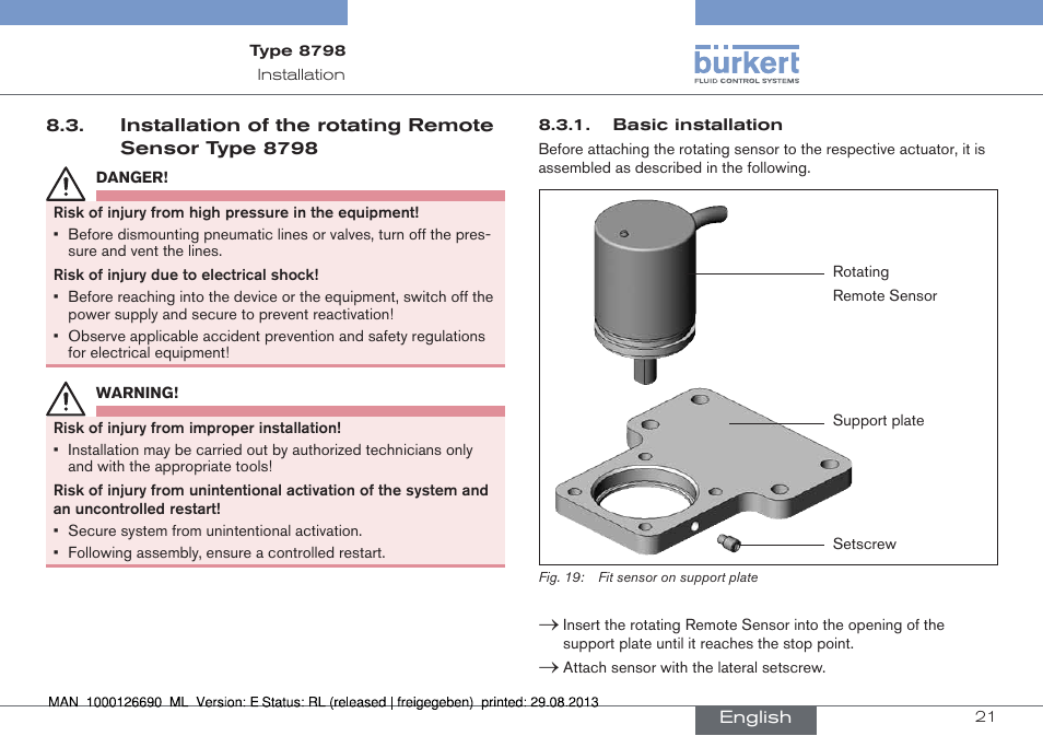 Burkert Type 8798 User Manual | Page 21 / 106