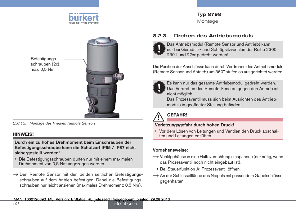 Burkert Type 8798 User Manual | Page 52 / 106