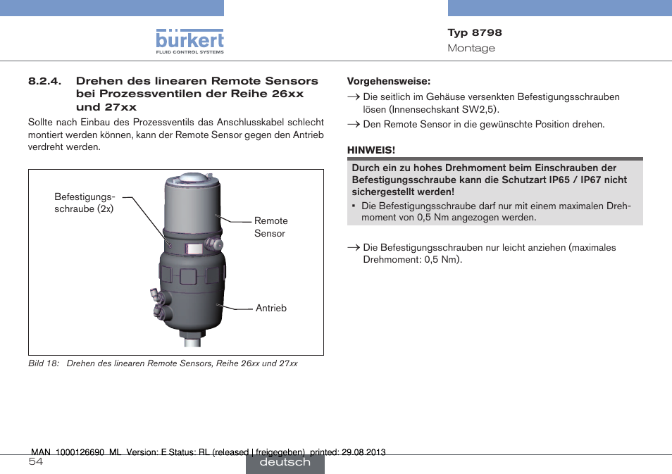 Burkert Type 8798 User Manual | Page 54 / 106