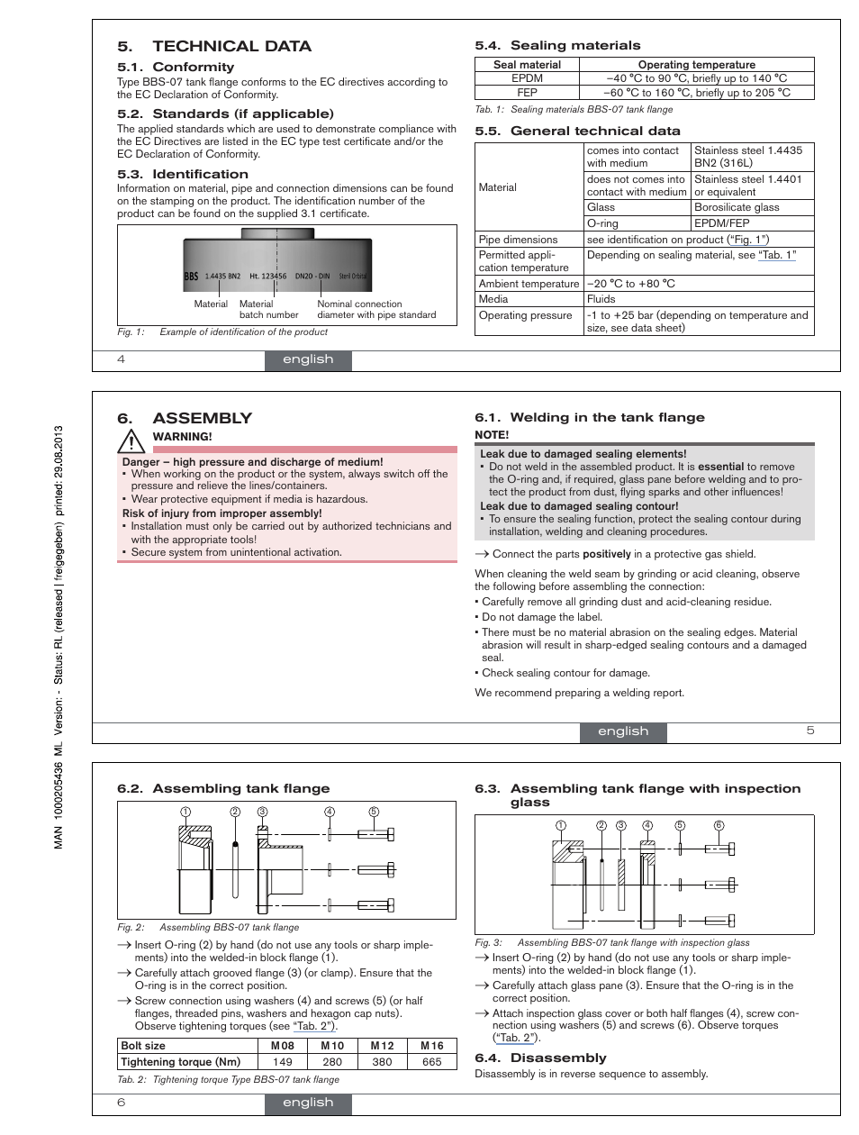 Technical data, Assembly | Burkert Type BBS-07 User Manual | Page 2 / 9