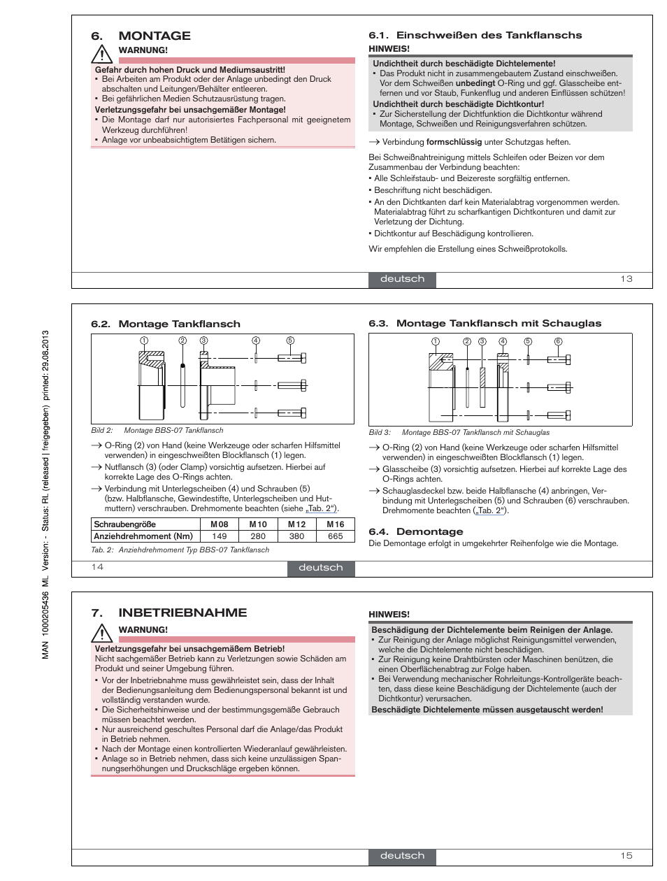 Montage, Inbetriebnahme | Burkert Type BBS-07 User Manual | Page 5 / 9