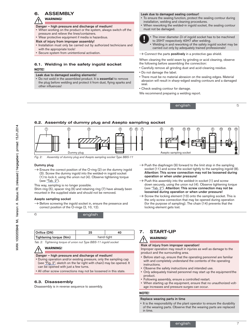 Assembly, Start-up | Burkert Type BBS-11 User Manual | Page 3 / 12