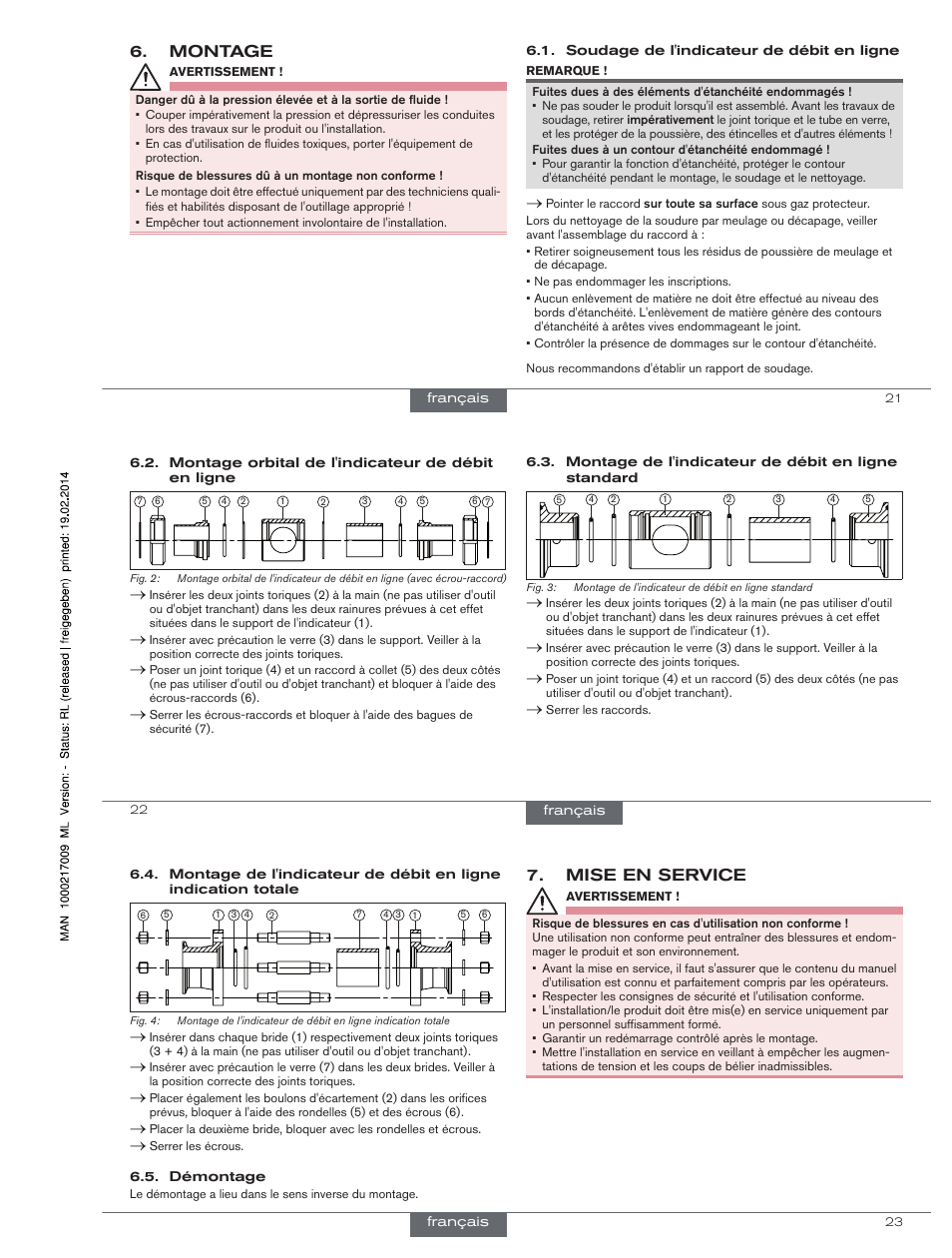 Montage, Mise en service | Burkert Type BBS-3F User Manual | Page 11 / 12