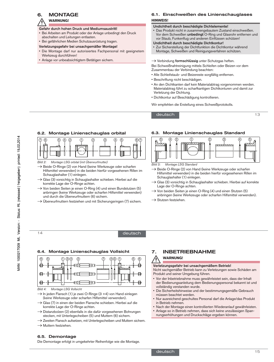 Montage, Inbetriebnahme | Burkert Type BBS-3F User Manual | Page 7 / 12