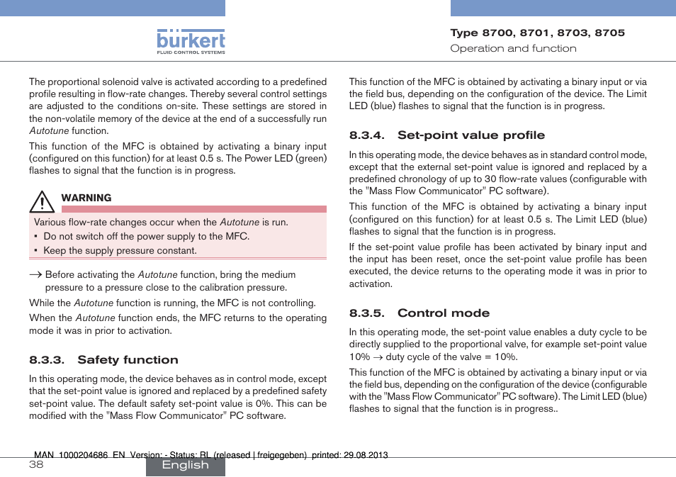Burkert Type 8715 User Manual | Page 38 / 52