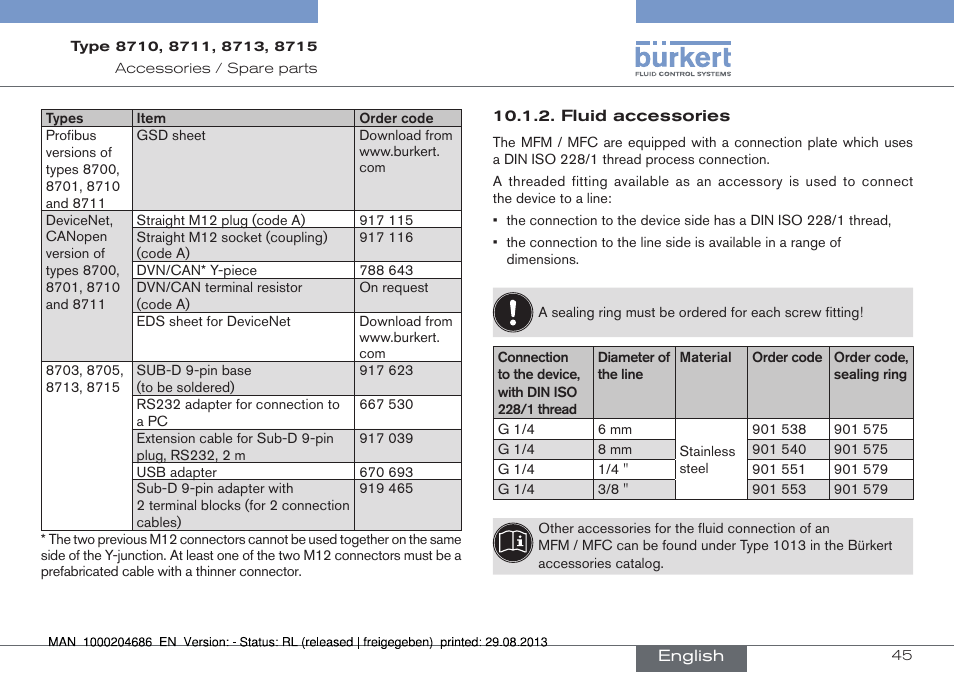 Burkert Type 8715 User Manual | Page 45 / 52