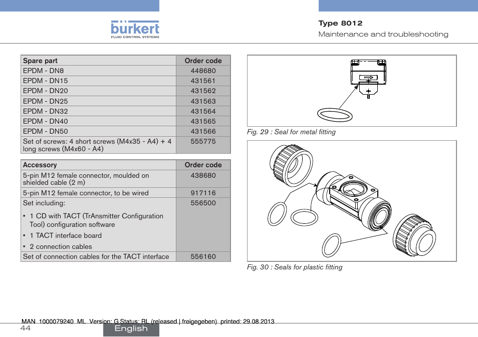 Fig. 29), Fig. 30 | Burkert Type 8012 User Manual | Page 44 / 136