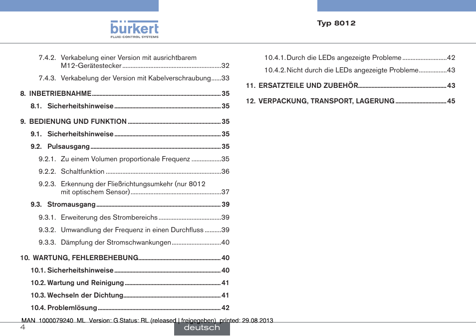 Burkert Type 8012 User Manual | Page 48 / 136