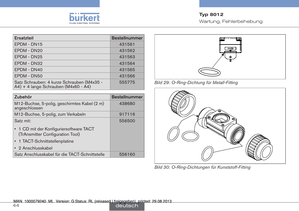 Bild 29, Bild 30) | Burkert Type 8012 User Manual | Page 88 / 136