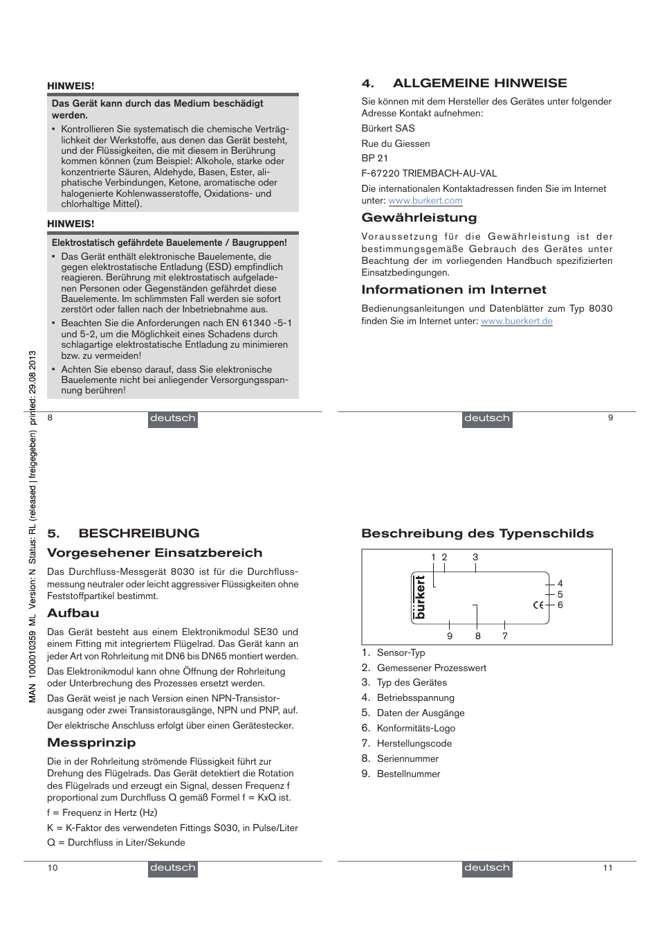 Burkert Type 8030 User Manual | Page 12 / 27