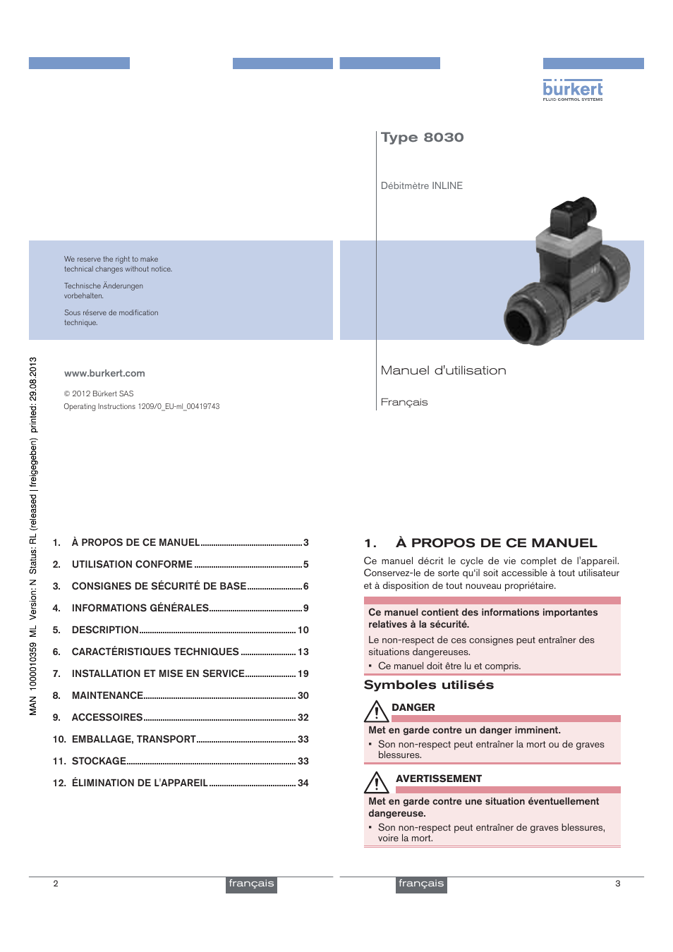 Type 8030 | Burkert Type 8030 User Manual | Page 19 / 27