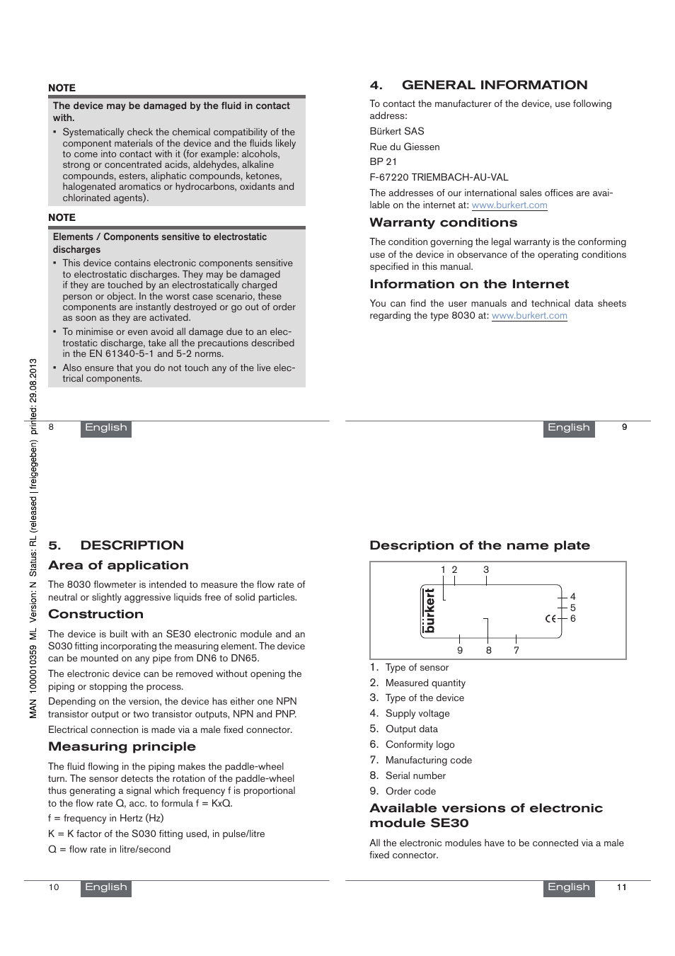 Burkert Type 8030 User Manual | Page 3 / 27