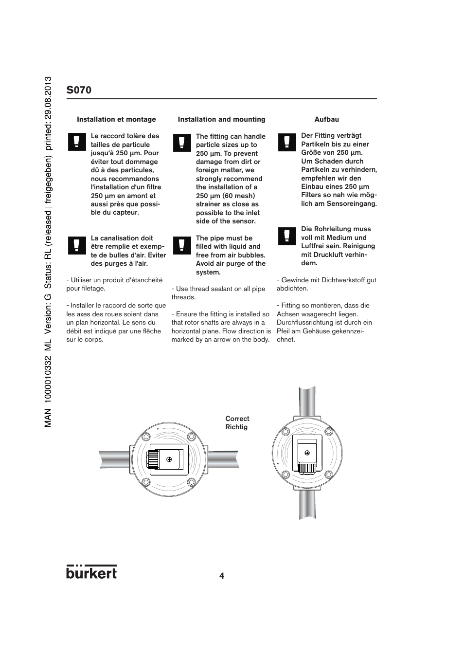 S070 | Burkert Type S070 User Manual | Page 4 / 12