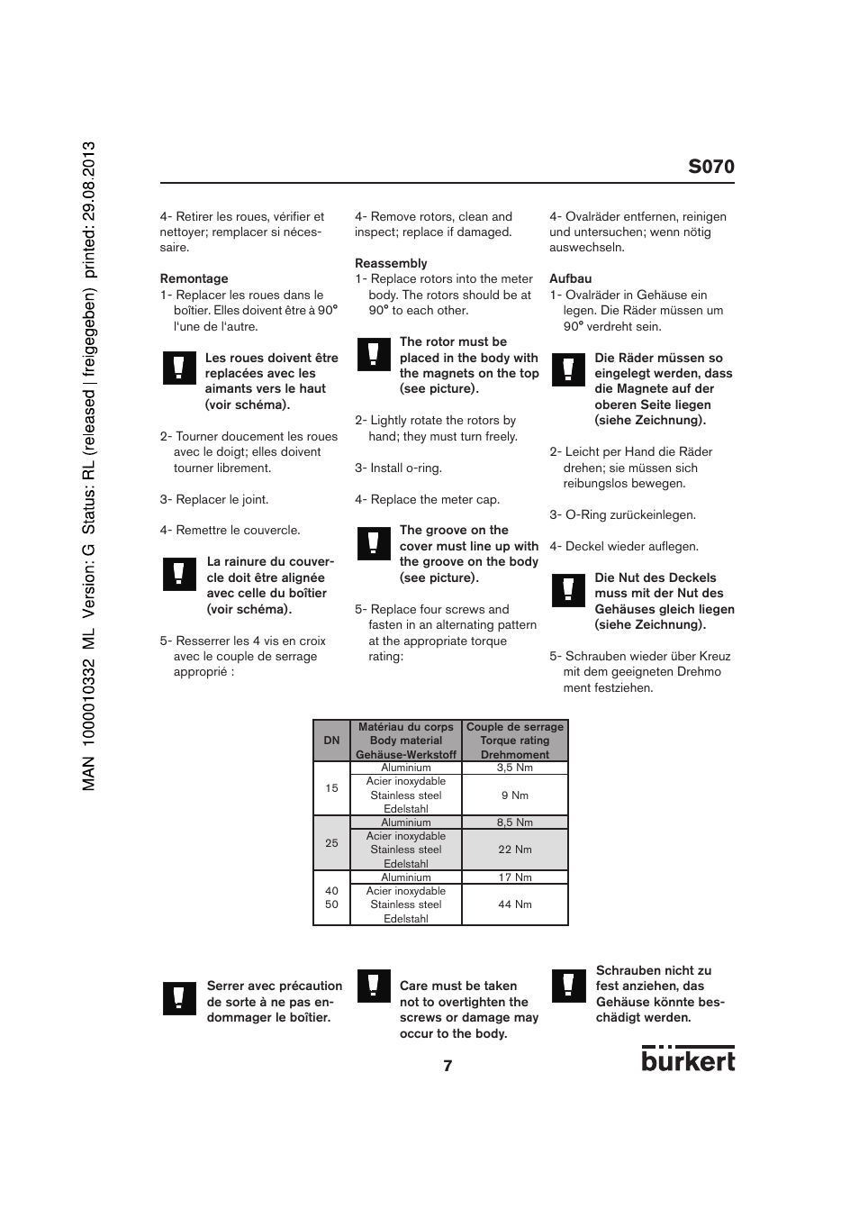 S070 | Burkert Type S070 User Manual | Page 7 / 12